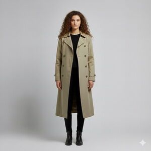 Vintage Burberry Khaki Light Trench Coat - 38R / L-XL
